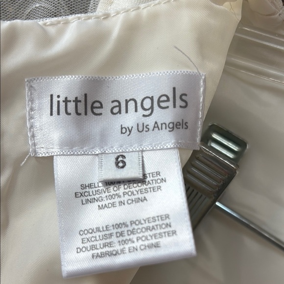 Elegant Little Angels White with Gold Accent Girls Dress Perfect for Christmas! - Picture 6 of 6
